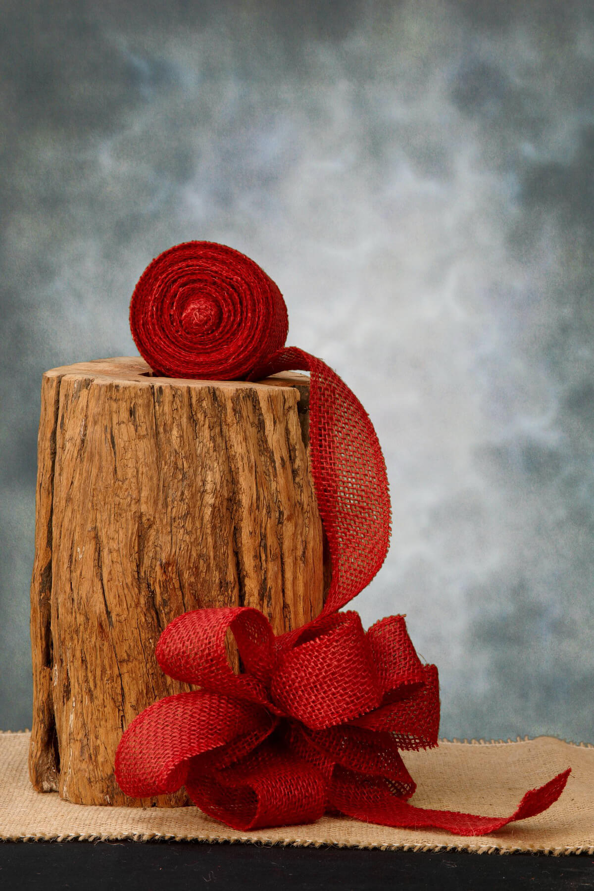 Burlap Ribbon Red 2in 10yd