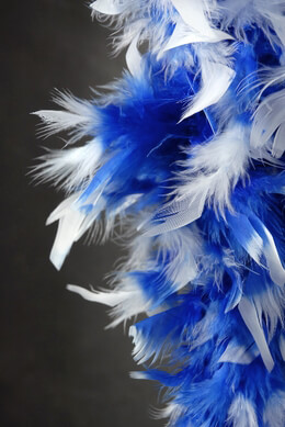 Feather Boa Blue and White 80 gram