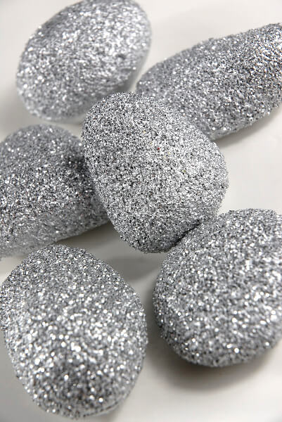 Large silver glitter fake rocks 6 rocks pkg 5
