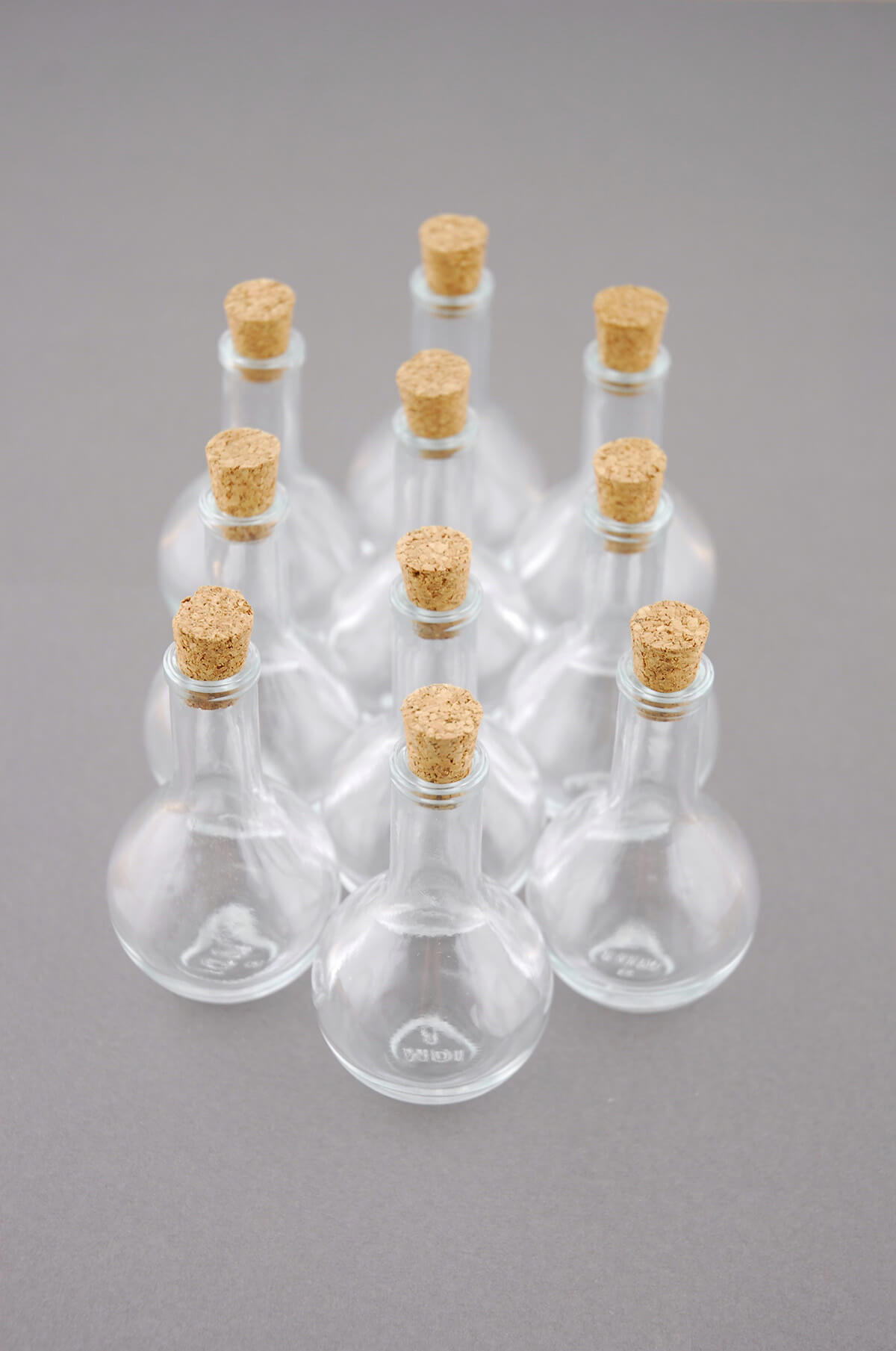 10 Mini Glass Bottles With Corks 3in