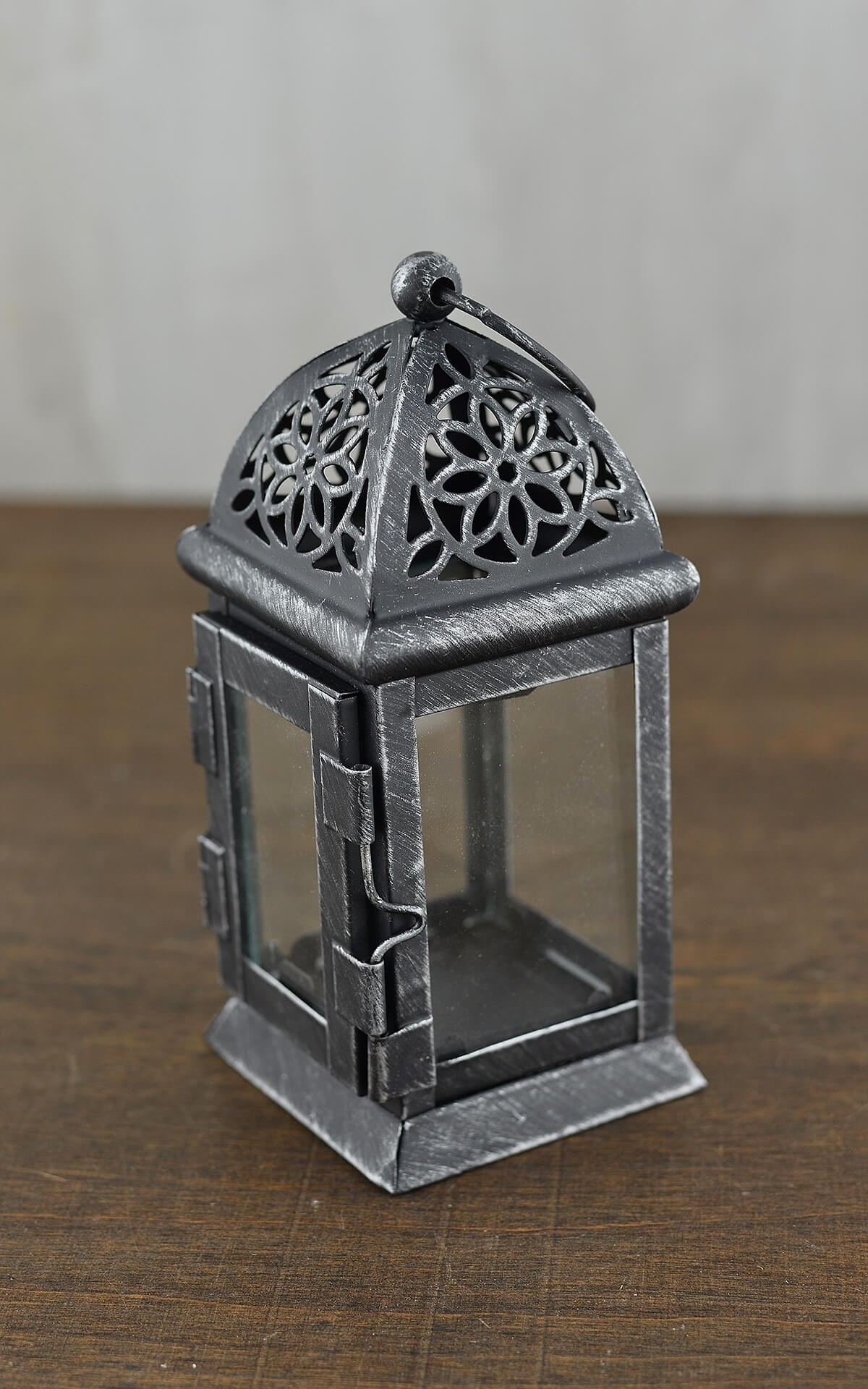 6 Black Metal And Glass Moroccan Tealight Lanterns 6191