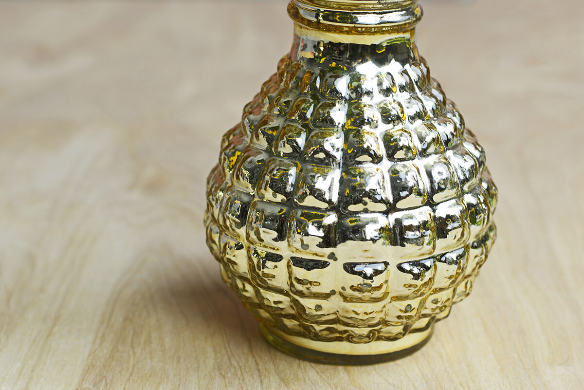 Gold Mercury Glass Carraway Vase 8 