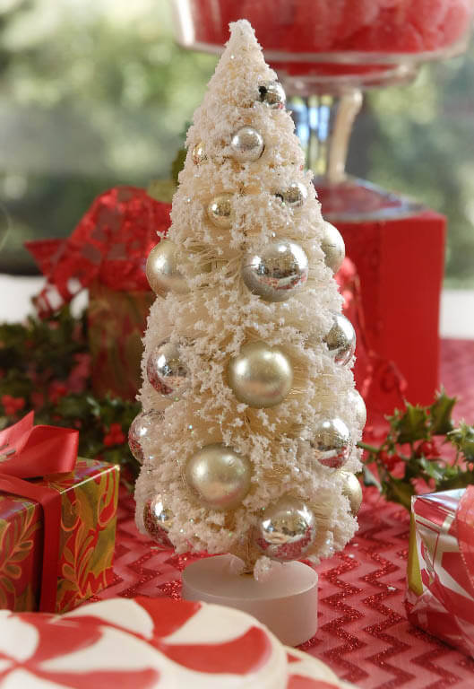White Tabletop Christmas Tree Decor