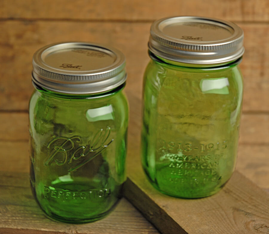 green mason jars