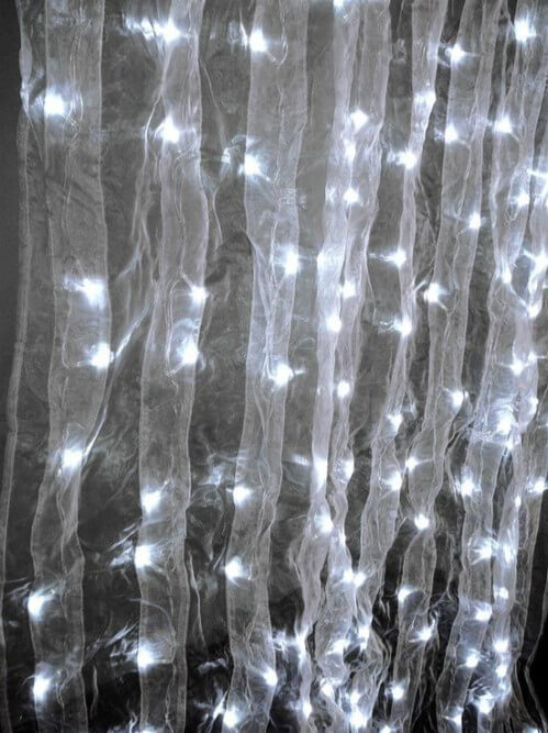 Organza Curtain Lights 4x8 Cool White LED Lights, Event Decor