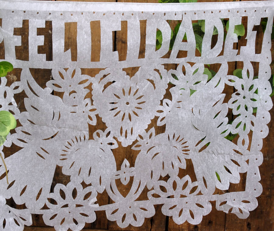 Papel Picado Banner Wedding Large 1084