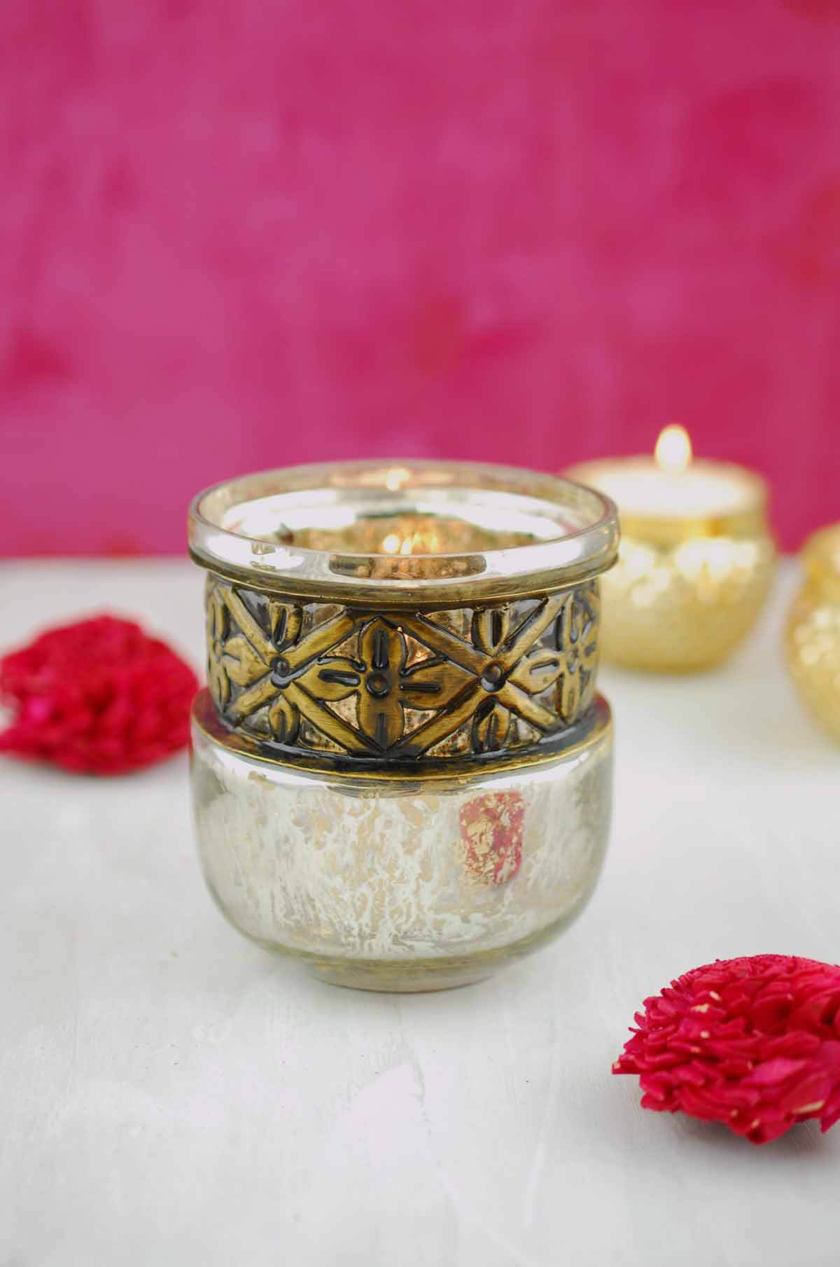 Bohemian Candle Holder 3.5x3.75in