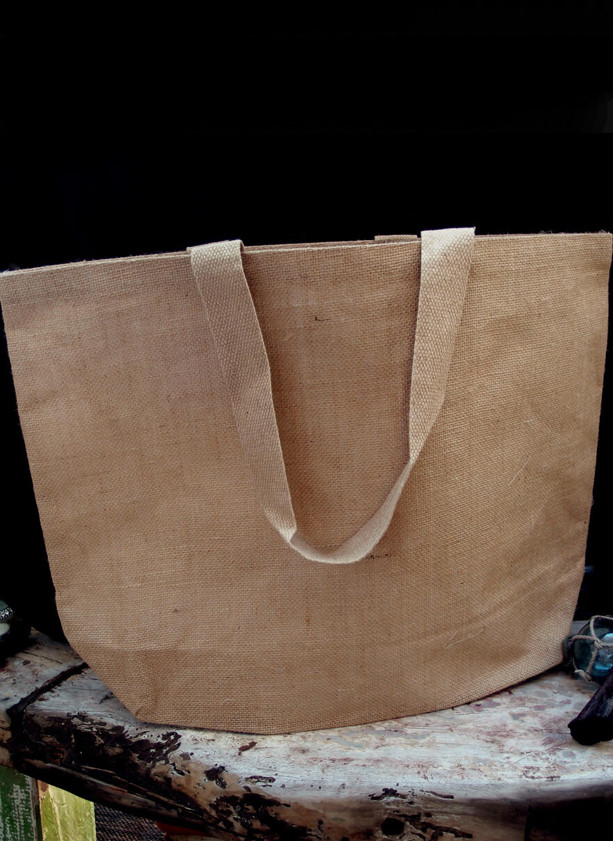 Large 24" Burlap Tote Bag, Cotton Lining