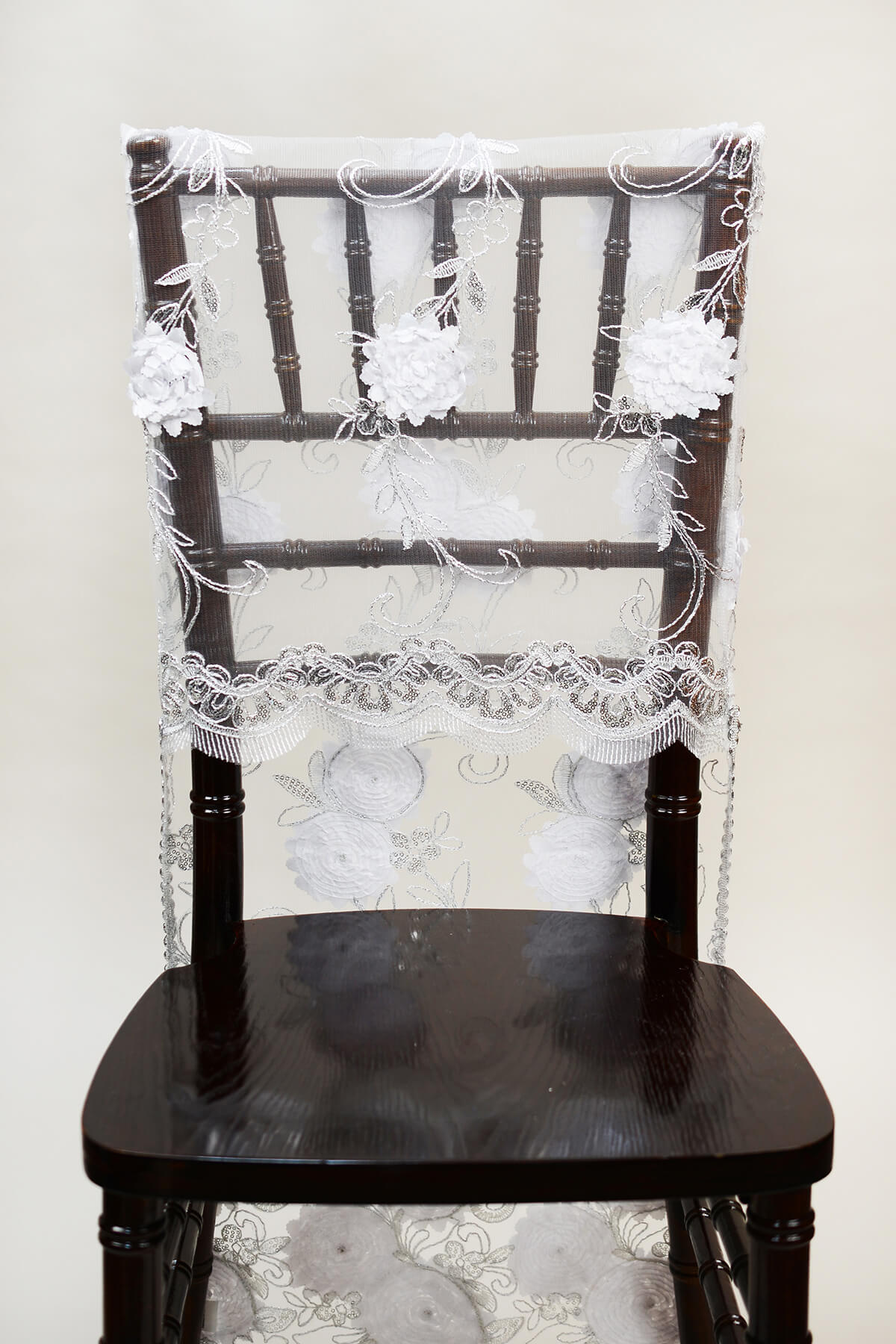 Chiavari Chair Covers White Floral 2537
