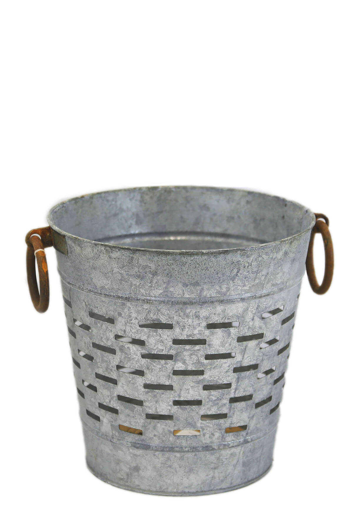 Tuscan 9" Olive Bucket with Copper Ring Handles