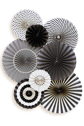 Black & White Party Decorations, MME Party Fans Collection, Photo