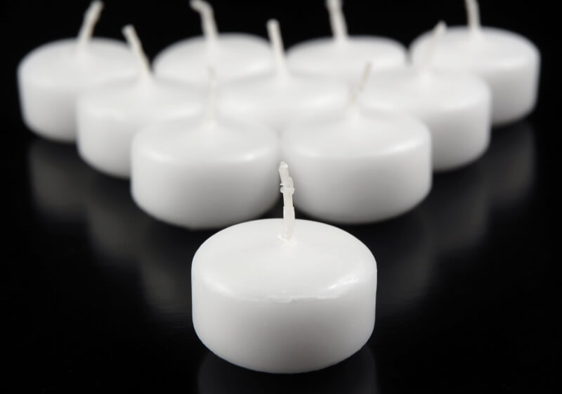 White Floating Candles 2 Inch (24 Candles)