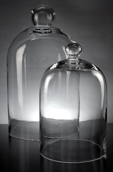 Glass Bell Jars set of 2 