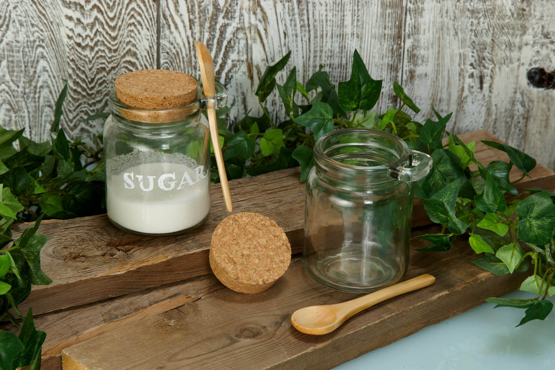 Glass Jar with Wooden Spoon 4", 8.5oz