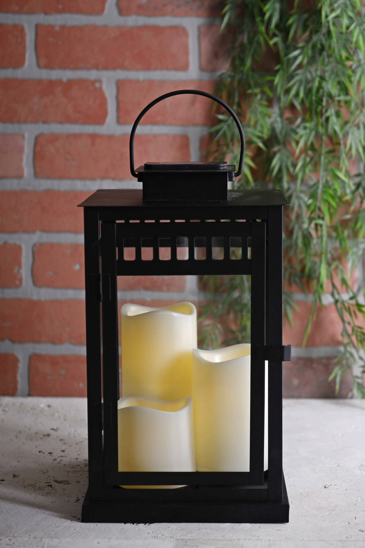 Solar Lantern with 3 Flameless Candles