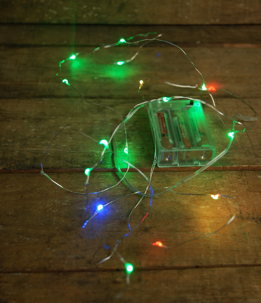 RGB Battery Operated LED Waterproof Fairy Lights 7.5ft