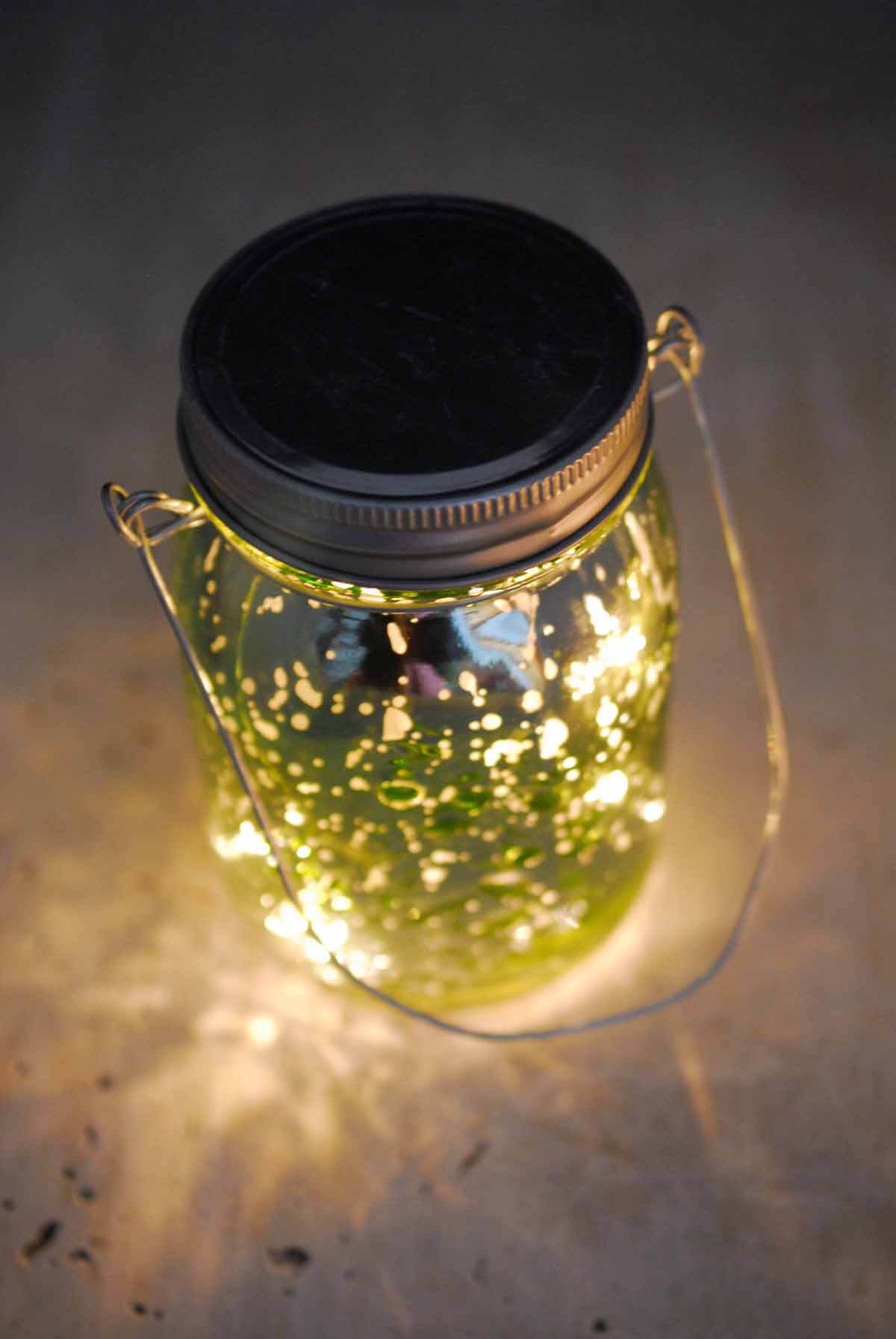 Green Mercury Glass Mason Jar 5.25