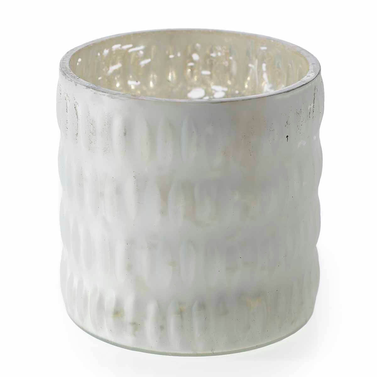Beverly White Mercury Glass Votive Cup 3.5