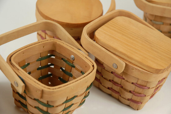 Tiny 3.5 Inch Chipwood Picnic Baskets - Crafts Country 