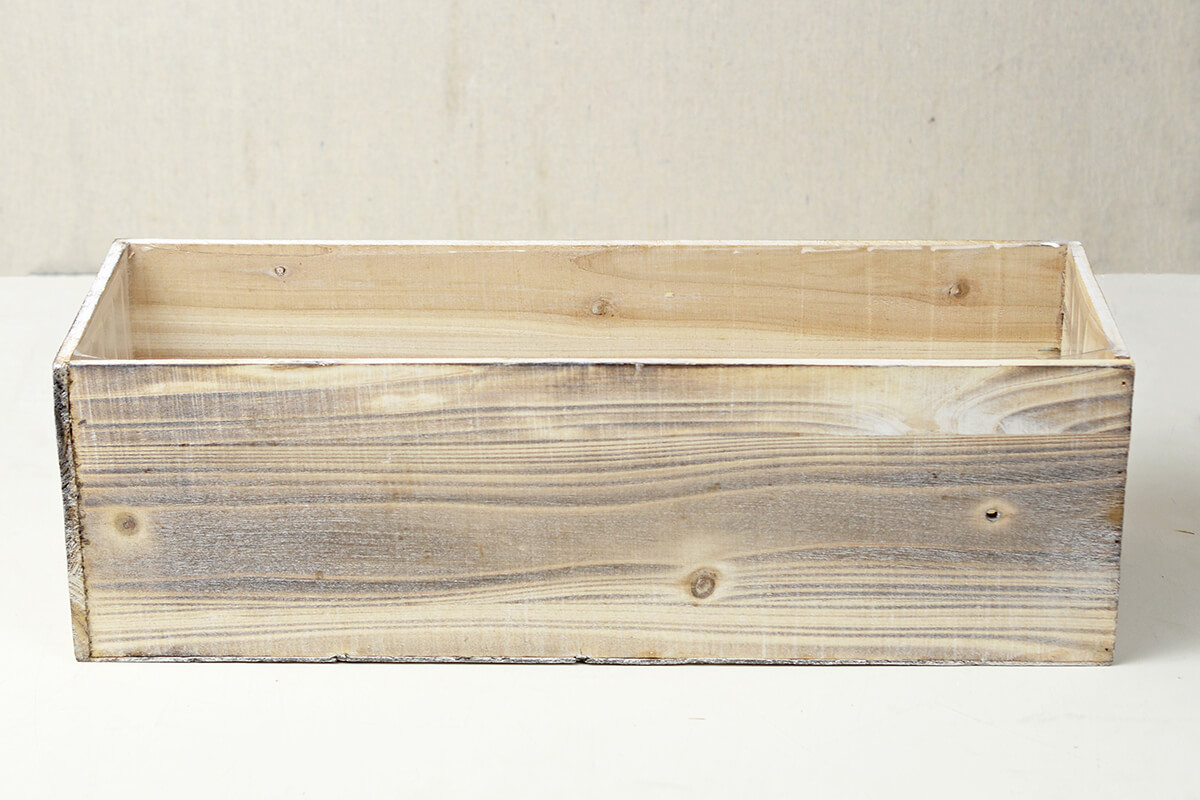 White Washed Wood 18x6 Planter Box