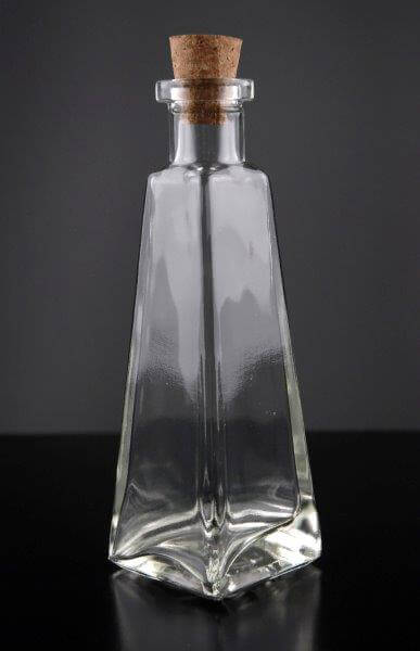 Clear Glass 6 oz. Pyramid Glass Bottles 7in