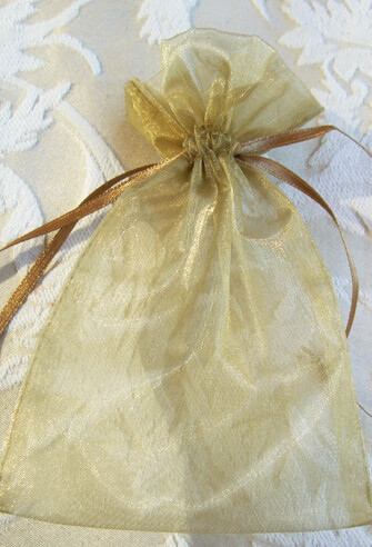 10 Organza 4x6 Gold Favor Bags