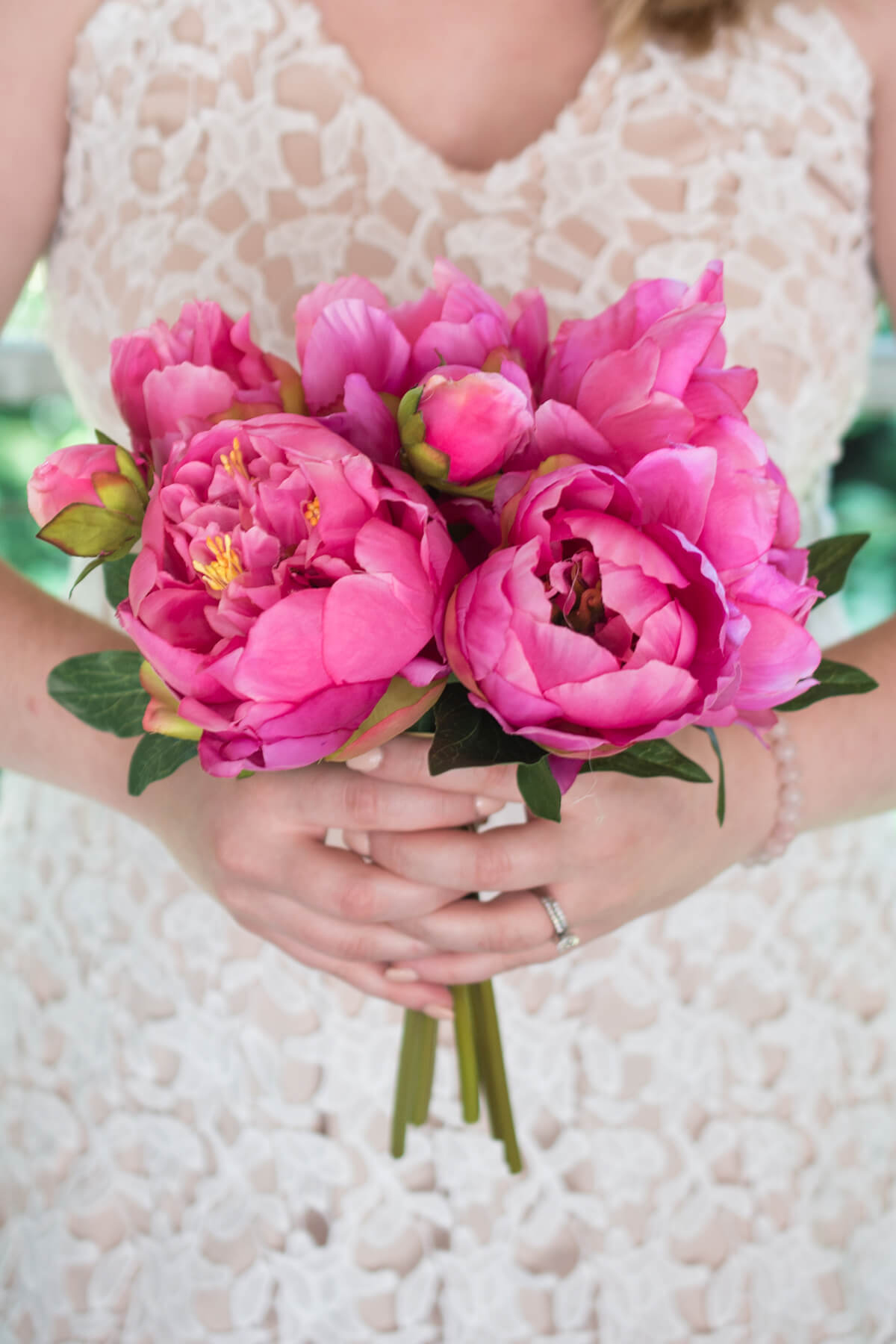 Pink Peony Bouquet 14in
