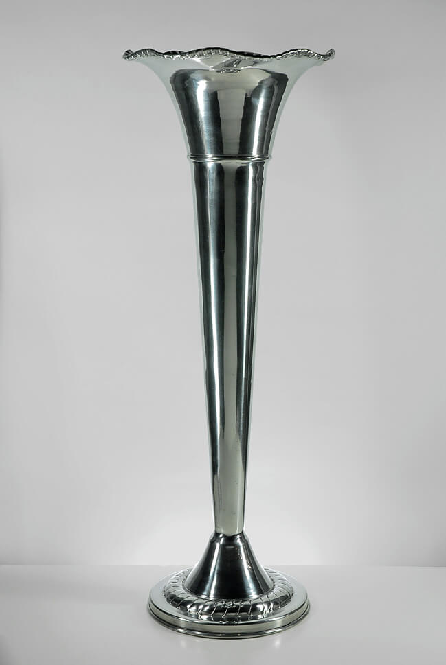 silver plated fluted vase 4