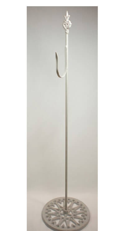 Shepherds Hook - White Free Standing Wrought Iron 30in