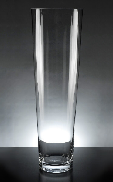 Voluminous 24 Inch Thick Glass Cylinder Vase