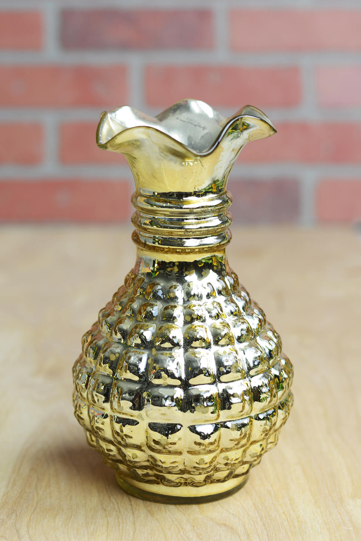 Gold Mercury Glass Carraway Vase 8 