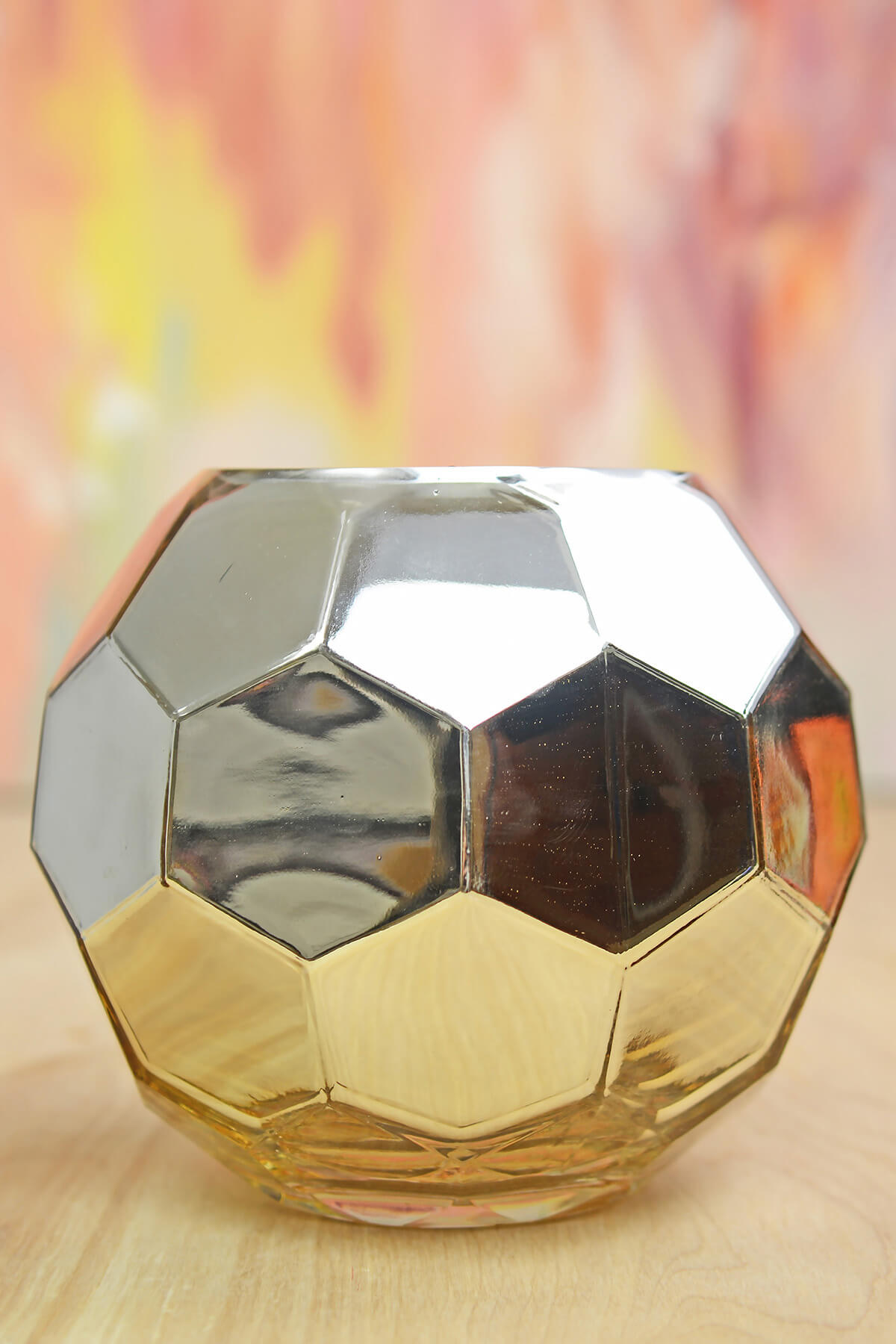 Gold Honeycomb Glam Vase 7"