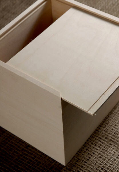 Unfinished Wood Box Sliding Lid 6in x 6.5in