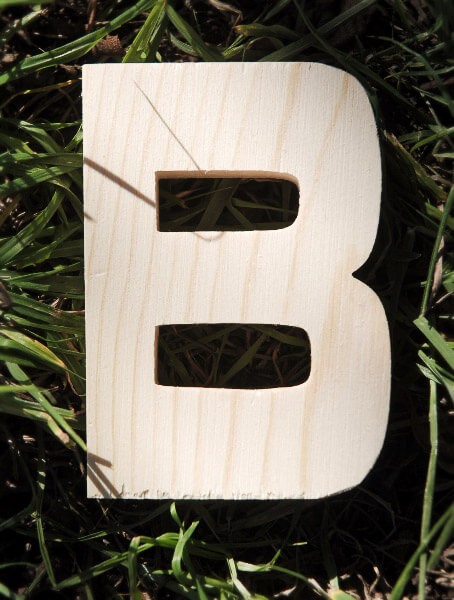 Wood Letter B - 4in Pine