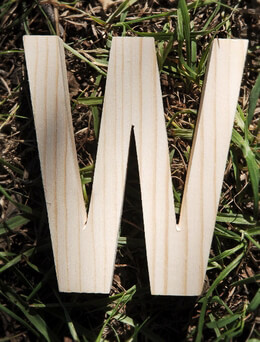 Wood Letter W - 4 inch Pine Letter